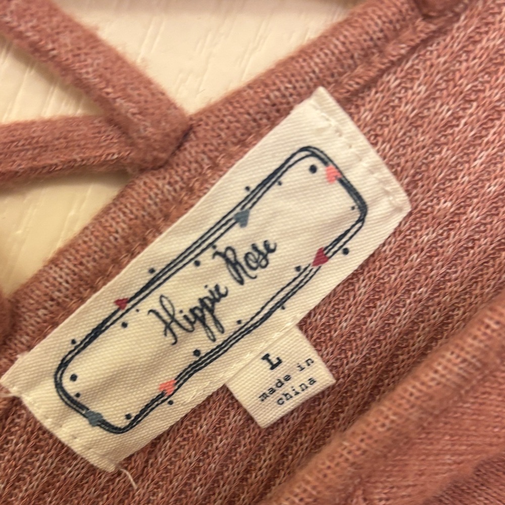 Ribbed Long Sleeve Top in Dusty Pink - Picture 2 of 3